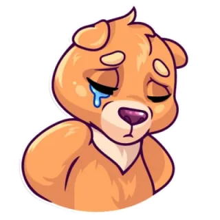 😢 cucciolo, triste, piangente, cane, emotivo, cartone animato, adesivo telegram sticker