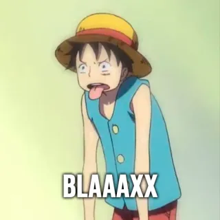 😝 Monkey D. Luffy One Piece BLAAAAXX Anime, Dessin animé, Drôle, Mème, Luffy, One Piece, Langue telegram sticker