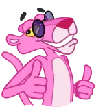👍 Pink Panther cartoon, pink panther, thumbs up, cool, positive telegram sticker