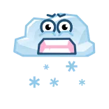 🥶 nuvola, ghiaccio, cartone animato, meteo, freddo, congelato telegram sticker