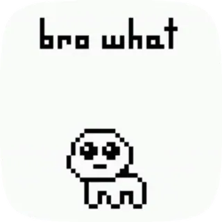 🥳 bro what Meme, Pixel art, Zdezorientowany, Pytanie telegram sticker