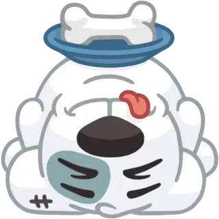 🍕 chien, mignon, os, dessin animé, animal, animal de compagnie whatsapp sticker