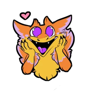 😍 cute, orange, cartoon, furry telegram sticker