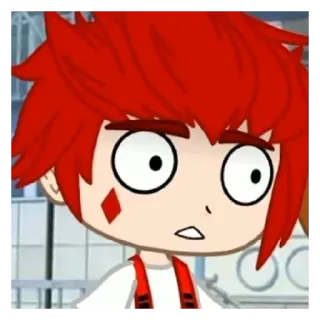 😲 Gacha, Cartoon, Personnage, Choqué(e), Rousse telegram sticker
