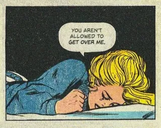 😔 YOU AREN'T ALLOWED TO GET OVER ME. Cómic, Triste, Llorando, Relación, Molesto, Emocional telegram sticker