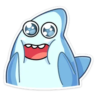😍 hiu, kartun, imut, binatang, senang whatsapp sticker