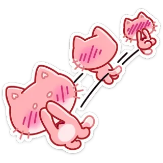 🙈 кот, оскорбительный жест, розовый, мультфильм, животное, милый telegram sticker