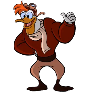 👍 Launchpad McQuack DuckTales Capitão Bóing, DuckTales, Desenho animado, Pato, Piloto, Disney whatsapp sticker