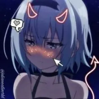🖤 Anime, Diable, Fille, Dessin animé, Étincelles, Mignon telegram sticker