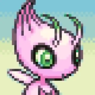 🙂 Celebi Pokemon pokemon, celebi, video game, mítico, rosa telegram sticker