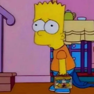 😶 Bart Simpson The Simpsons Bart Simpson, Simpsons, Cartoon, Sad, Lunchbox telegram sticker