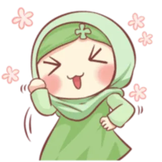 😆 kawaii, süß, Hijab, Muslim, Figur, animiert whatsapp sticker