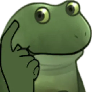 🤨 Frosch, Denken, Nachdenken, Überlegen, Cartoon Frosch whatsapp sticker