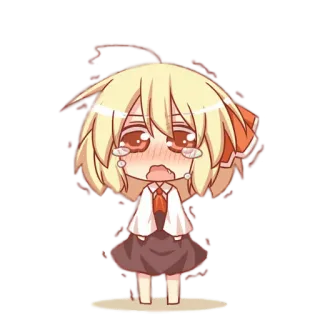 😢 Anime Mädchen, weinend, Chibi, Kawaii, traurig telegram sticker