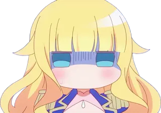 😰 Anime, Kreskówka, Słodki, Chibi, Blond włosy, Zmartwiony telegram sticker