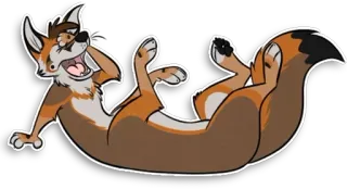 😝 Fuchs, Cartoon, Tier, Fell, Fröhlich telegram sticker