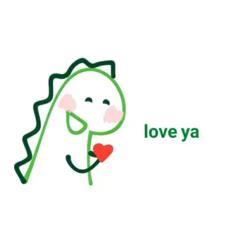 ✨ love ya dinozaur, kreskówka, uroczy, miłość, serce, pokrzepiający telegram sticker