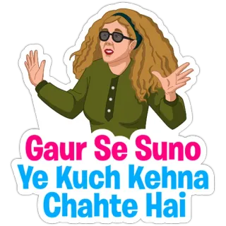🤣 Gaur Se Suno
Ye Kuch Kehna
Chahte Hai india, stiker, hindi, frasa telegram sticker