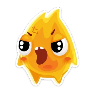 🤬 marah, monster, imut, kartun, nyala api, api, karakter whatsapp sticker
