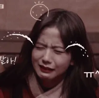 💗 같아! ㅠ^ frau, kpop, mädchen, meme, verärgert, wütend telegram sticker