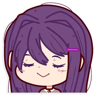 😌 Yuri Doki Doki Literature Club! Anime, Fofo, Mangá, Doki Doki, Literatura, Cabelo roxo telegram sticker