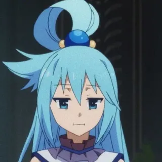 ✨ Aqua KonoSuba Anime, Aqua, Konosuba, Personnage, Expression, Mignon, Dessin animé telegram sticker