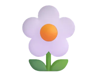 🌼 fiore, bianco, arancione, pianta, natura telegram sticker