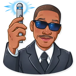 😎 Will Smith Men in Black Will Smith, Men in Black, Agent J, Neuralyseur, Film, Science-fiction telegram sticker