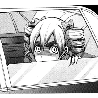 👿 Manga, Anime, Personnage, Voiture, Fille whatsapp sticker