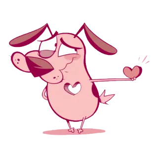 😘 Courage the Cowardly Dog dessin animé, chien, coeur, amour, peureux telegram sticker