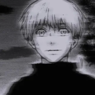 🖤 Ken Kaneki Tokyo Ghoul anime, manga, ken kaneki, ghoul, black and white whatsapp sticker