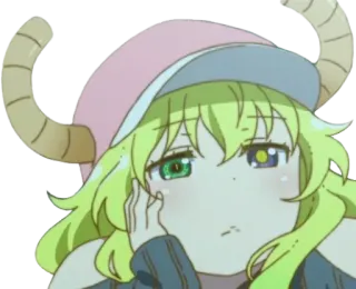 😓 Lucoa Miss Kobayashi's Dragon Maid Anime, Lucoa, Draak, Schattig, Kawaii whatsapp sticker