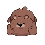 🤩 bear, thumbs up, emoji, cartoon, positive, approval, agreement telegram sticker