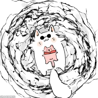 ❤️ chat, mignon, dessin animé, kawaii, autocollant, animal, animal de compagnie telegram sticker
