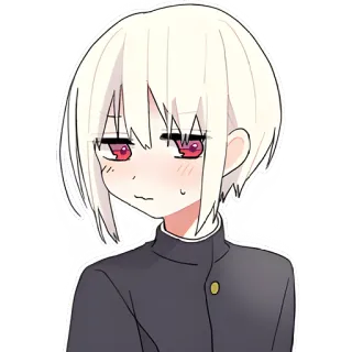 🫥 Anime, Manga, Uniforme scolastica, Arrossire, Carino, Personaggio, Arte telegram sticker