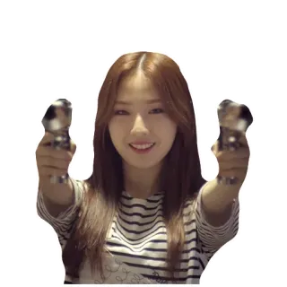 😀 wanita, potret, senyum, kaos garis whatsapp sticker