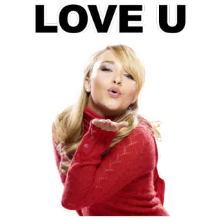 👄 LOVEIU amore, bacio, bacio volante, donna, bionda, maglione rosso telegram sticker