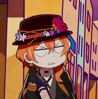 🥀 Chuuya Nakahara Bungou Stray Dogs Anime, Chuuya Nakahara, Bungou Stray Dogs, Orange Haare, Hut, Süß, Flasche whatsapp sticker
