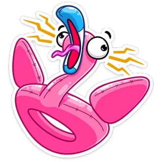 😱 cartoon, sticker, funny, monster, pink, creature, whimsical whatsapp sticker