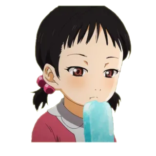 😶 ragazza, anime, ghiacciolo, mangiare, carina telegram sticker