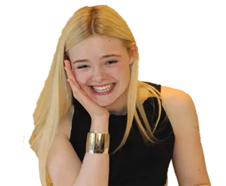 😌 femme, portrait, sourire, blonde, personne, actrice, célébrité telegram sticker