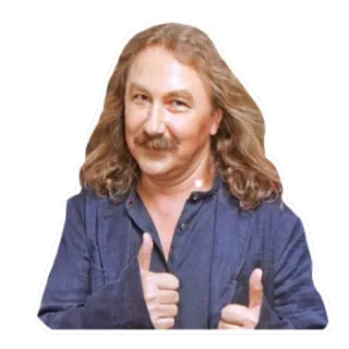 👍 man, thumbs up, positive, approval, long hair whatsapp sticker