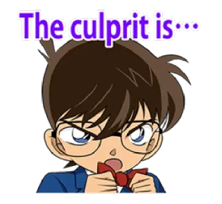 😠 Conan Edogawa Detective Conan The culprit is... detective, anime, culprit, mystery whatsapp sticker