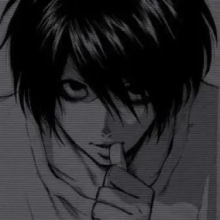 🖤 L Lawliet Death Note Аниме, Манга, Death Note, L Lawliet, Персонаж, Детектив, Интеллектуал telegram sticker