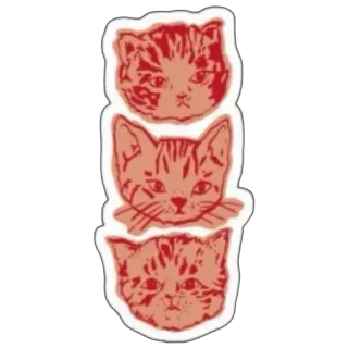 ❤ cat, cats, cute, animals, pet, kitty, stack, three cats telegram sticker