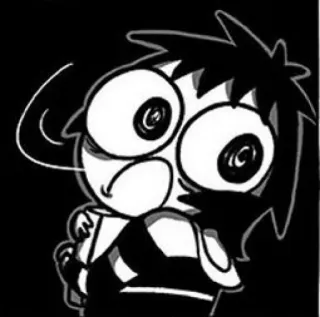 ☹️ Desenho animado, Louco, Confuso, Pânico, Expressão, Emoção whatsapp sticker