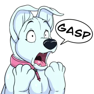 🐶 GASP perro, jadeo, sorpresa, shock, dibujo animado, animal, cachorro telegram sticker
