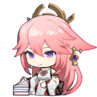 🤔 Yae Miko Genshin Impact Anime, Videojuego, Genshin Impact, Yae Miko, Chibi, Lindo telegram sticker