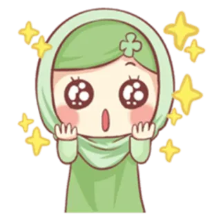 😻 hidżab, dziewczyna, słodkie, anime, kreskówka telegram sticker