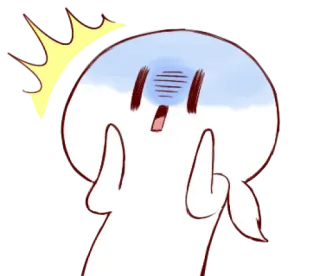 😯 doigt d'honneur, offensant, geste, dessin animé whatsapp sticker